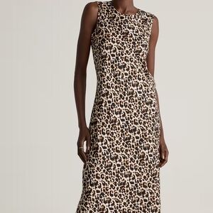 Quince Leopard Print Sleeveless Dress
